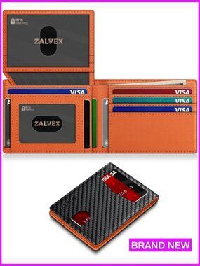 Slim RFID Blocking Leather Wallet Minimalist Bifold Card Holder Gift